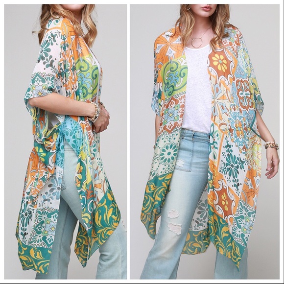 littlegypsie Jackets & Blazers - *LAST* Moroccan Tile Print Kimono